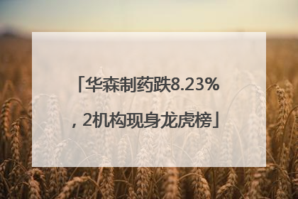 华森制药跌8.23%，2机构现身龙虎榜