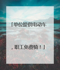 单位提供电动车，职工免费骑！
