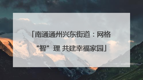 南通通州兴东街道：网格“智”理 共建幸福家园