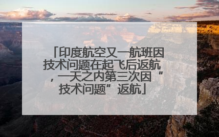 印度航空又一航班因技术问题在起飞后返航，一天之内第三次因“技术问题”返航