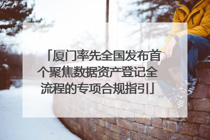 厦门率先全国发布首个聚焦数据资产登记全流程的专项合规指引