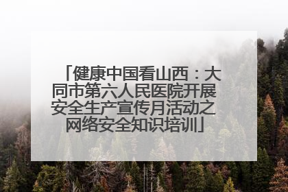 健康中国看山西：大同市第六人民医院开展安全生产宣传月活动之网络安全知识培训
