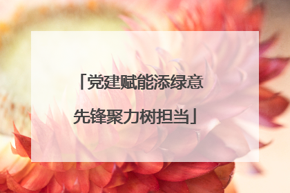 党建赋能添绿意 先锋聚力树担当