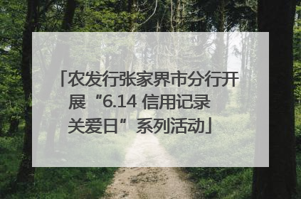 农发行张家界市分行开展“6.14 信用记录关爱日”系列活动