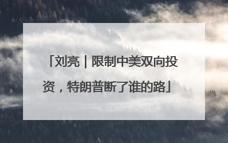 刘亮｜限制中美双向投资，特朗普断了谁的路