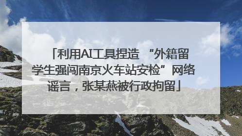 利用AI工具捏造 “外籍留学生强闯南京火车站安检”网络谣言，张某燕被行政拘留