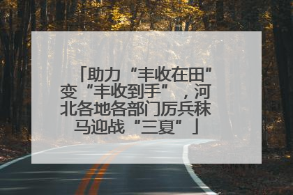 助力“丰收在田”变“丰收到手”，河北各地各部门厉兵秣马迎战“三夏”