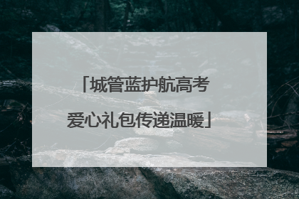 城管蓝护航高考 爱心礼包传递温暖