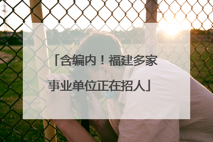 含编内！福建多家事业单位正在招人