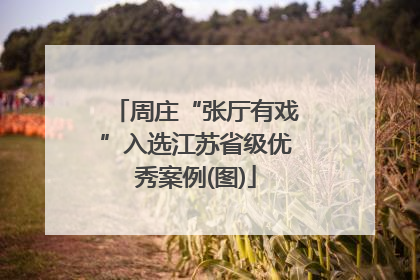 周庄“张厅有戏”入选江苏省级优秀案例(图)