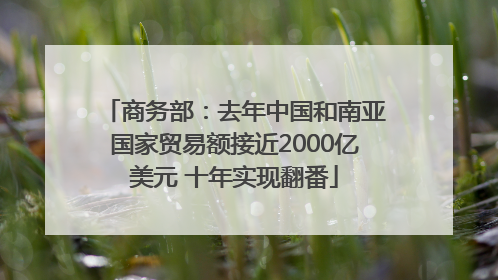 商务部：去年中国和南亚国家贸易额接近2000亿美元 十年实现翻番