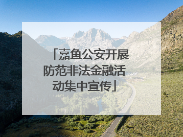 嘉鱼公安开展防范非法金融活动集中宣传
