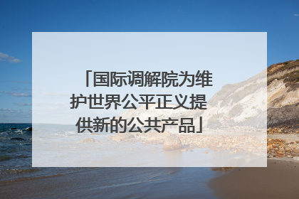 国际调解院为维护世界公平正义提供新的公共产品
