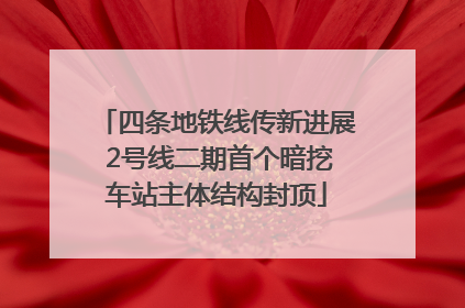 四条地铁线传新进展 2号线二期首个暗挖车站主体结构封顶