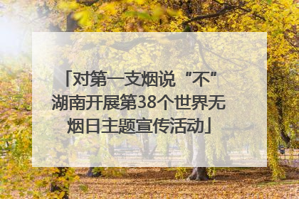 对第一支烟说“不” 湖南开展第38个世界无烟日主题宣传活动
