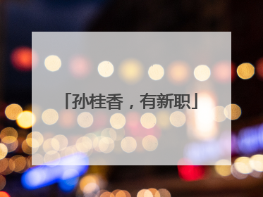 孙桂香，有新职