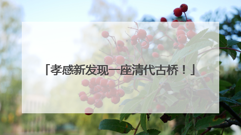 孝感新发现一座清代古桥！