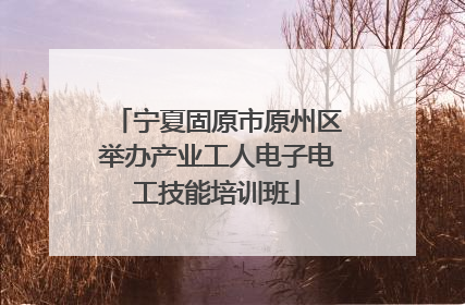 宁夏固原市原州区举办产业工人电子电工技能培训班