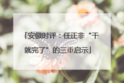 安徽时评：任正非“干就完了”的三重启示