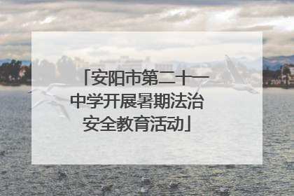 安阳市第二十一中学开展暑期法治安全教育活动