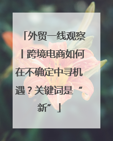 外贸一线观察丨跨境电商如何在不确定中寻机遇？关键词是“新”