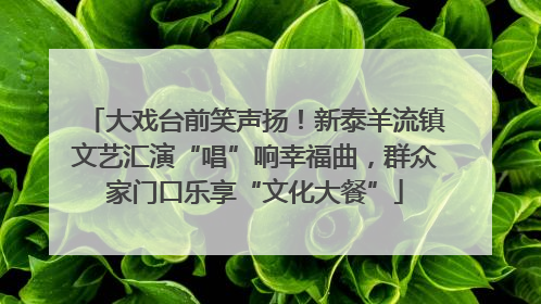 大戏台前笑声扬！新泰羊流镇文艺汇演“唱”响幸福曲，群众家门口乐享“文化大餐”