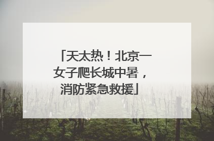 天太热！北京一女子爬长城中暑，消防紧急救援