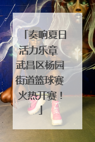 奏响夏日活力乐章 武昌区杨园街道篮球赛火热开赛！