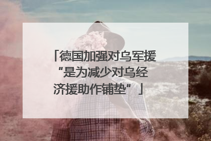德国加强对乌军援 “是为减少对乌经济援助作铺垫”
