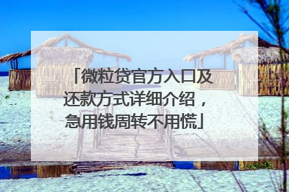 微粒贷官方入口及还款方式详细介绍，急用钱周转不用慌