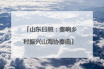 山东日照：奏响乡村振兴山海协奏曲