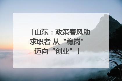 山东：政策春风助求职者 从“稳岗”迈向“创业”