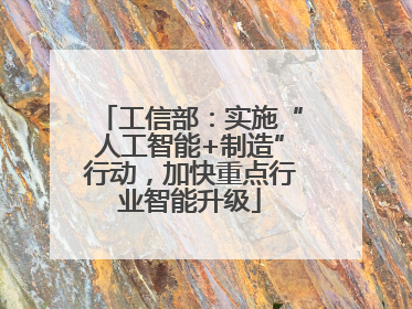 工信部：实施“人工智能+制造”行动，加快重点行业智能升级
