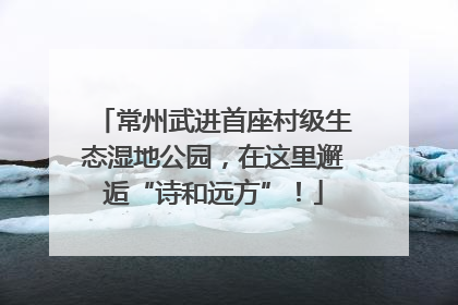 常州武进首座村级生态湿地公园，在这里邂逅“诗和远方”！