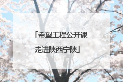 希望工程公开课走进陕西宁陕