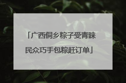 广西侗乡粽子受青睐 民众巧手包粽赶订单