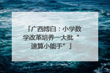 广西博白：小学数学改革培养一大批“速算小能手”
