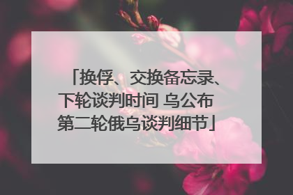 换俘、交换备忘录、下轮谈判时间 乌公布第二轮俄乌谈判细节