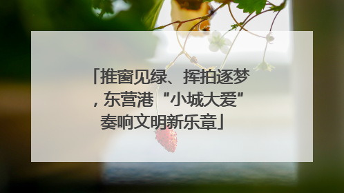 推窗见绿、挥拍逐梦，东营港“小城大爱”奏响文明新乐章