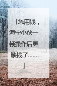 急用钱，海宁小伙一顿操作后更缺钱了……