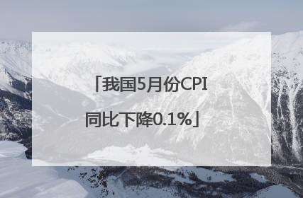 我国5月份CPI同比下降0.1%