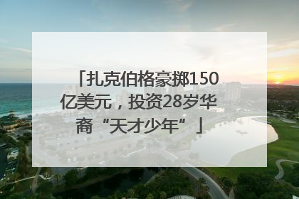 扎克伯格豪掷150亿美元，投资28岁华裔“天才少年”