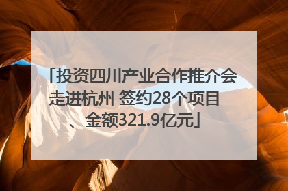 投资四川产业合作推介会走进杭州 签约28个项目、金额321.9亿元