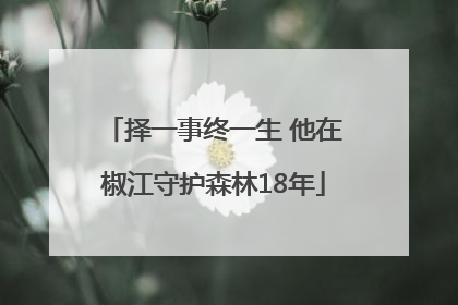择一事终一生 他在椒江守护森林18年