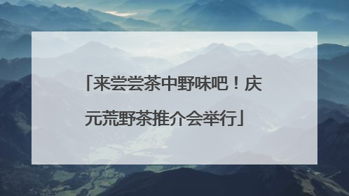 来尝尝茶中野味吧！庆元荒野茶推介会举行