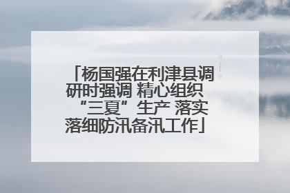杨国强在利津县调研时强调 精心组织“三夏”生产 落实落细防汛备汛工作