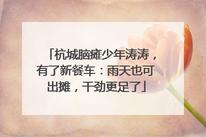 杭城脑瘫少年涛涛，有了新餐车：雨天也可出摊，干劲更足了