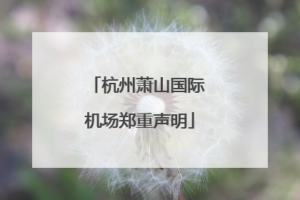杭州萧山国际机场郑重声明