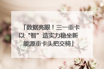 数据亮眼！三一重卡以“智”造实力稳坐新能源重卡头把交椅