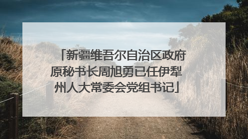 新疆维吾尔自治区政府原秘书长周旭勇已任伊犁州人大常委会党组书记